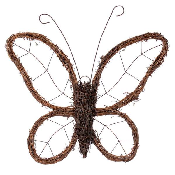 15" Butterfly Outline Natural Twig Wreath 