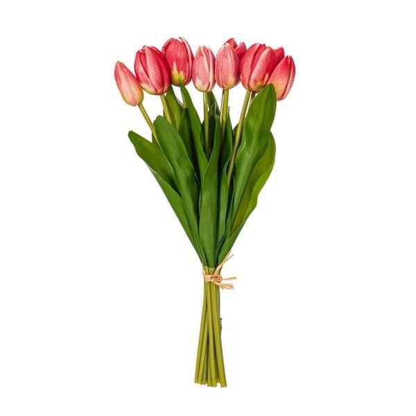 16" Mauve Cream Tulip Artificial Floral Arrangement (2 Pack)