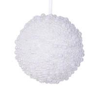 Vickerman 4" White Pearl Ball Christmas Ornament (4 Pack)