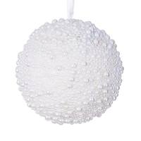 Vickerman 4.5" White Pearl Ball Christmas Ornament (4 Pack)