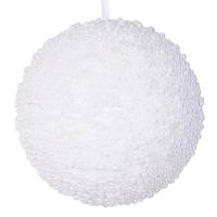 Vickerman 8" White Pearl Ball Christmas Tree Ornament (2 Pack)