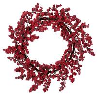 Vickerman 24" Red Ice Berry Unlit Artificial Christmas Wreath