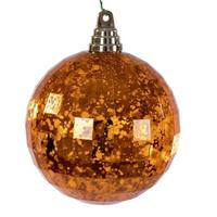 Vickerman 4.75" Burnish Orange Mirror Mercury Christmas Ornament (4 Pack)