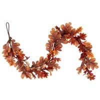 Vickerman 60" Orange Oak Leaf Artificial Unlit Garland