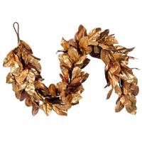 Vickerman 72" Gold Magnolia Leaf Artificial Unlit Garland
