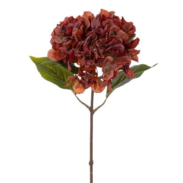 20" Orange/Red Hydrangea Stem (2 Pack)