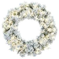 Vickerman 24" Frosted Glacier Dura-Lit 50 Light Artificial Christmas Wreath