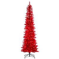 Vickerman 9.5' x 42 Red Pencil DuraLit 700 Red Light Artificial Christmas Tree