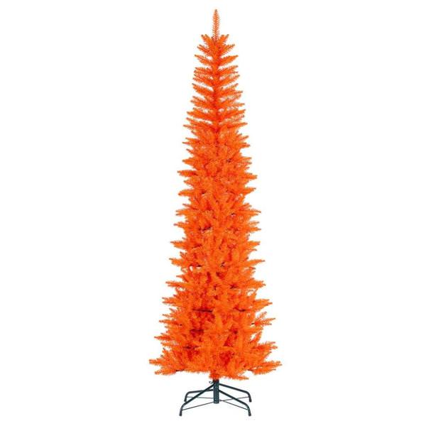 8.5' x 38" Orange Pencil Unlit Artificial Christmas Tree
