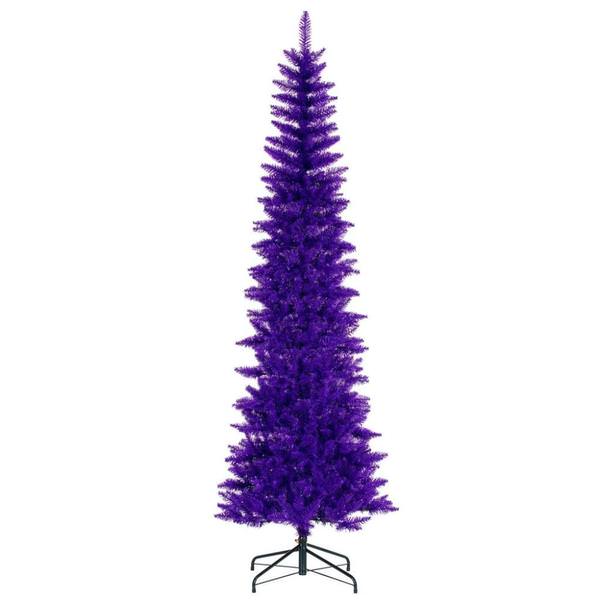 6.5' x 28" Purple Pencil Tree Unlit Artificial Christmas Tree