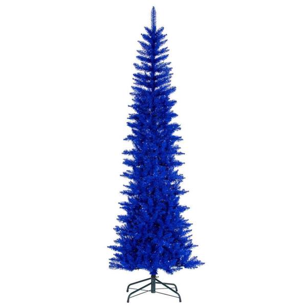 6.5' x 28" Blue Pencil Tree Unlit Artificial Christmas Tree