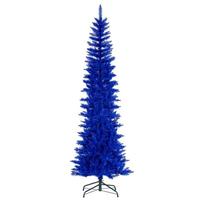 Vickerman 6.5' x 28" Blue Pencil Tree Unlit Artificial Christmas Tree