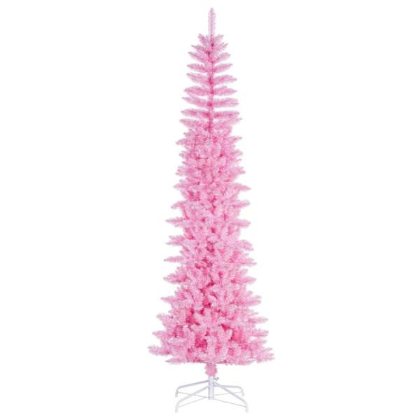 9.5' x 42" Pink Pencil Unlit Artificial Christmas Tree