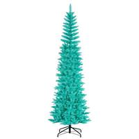 Vickerman 6.5' x 28" Aqua Pencil Tree Unlit Artificial Christmas Tree