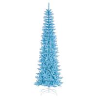 Vickerman 6.5' x 28"  Sky Blue Pencil Tree Unlit Artificial Christmas Tree