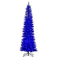 Vickerman 8.5' x 38" Blue Pencil DuraLit 600 Blue Lights Artificial Christmas Tree