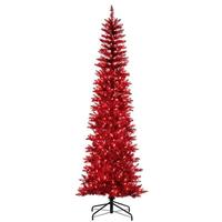 Vickerman 9.5' x 42 Red Pencil DuraLit 700 Red Light Artificial Christmas Tree
