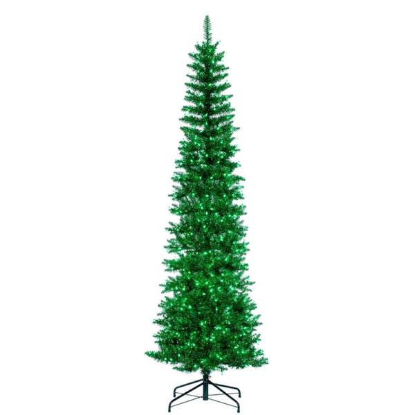 6.5' x 28" Green Pencil 400 Light Artificial Christmas Tree