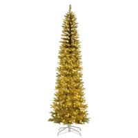Vickerman 6.5' x 28" Champagne Pencil 400 Light Warm White Artificial Christmas Tree