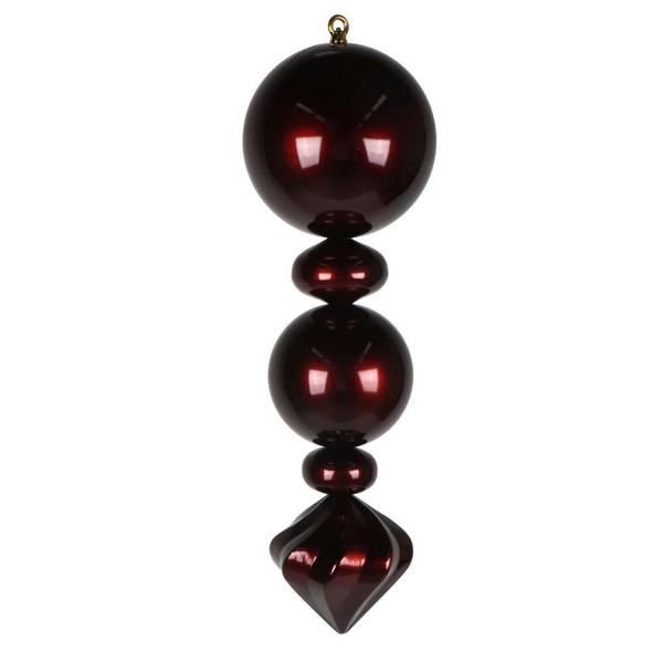 24" Burgundy UV Candy Ball Onion Finial Christmas Tree Ornament