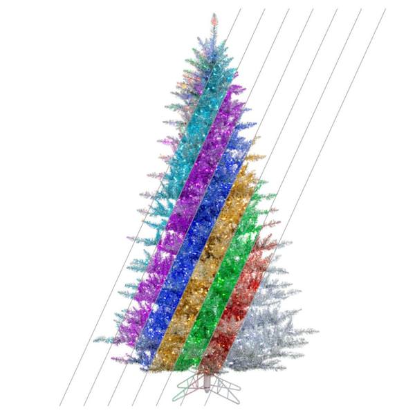 7.5' x 53" Silver Dura-Lit RGB 747 Light - Artificial Christmas Tree 