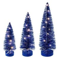 Vickerman 8/10/12" Blue Bottle Brush Clear Lights Artificial Christmas Tree