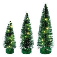 Vickerman 8/10/12" Green Bottle Brush Clear Lights Artificial Christmas Tree