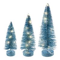 Vickerman 8/10/12" Baby Blue Brush Clear Lights Artificial Christmas Tree
