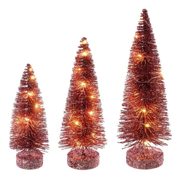 8/10/12" Rose Gold Brush Clear Lights Artificial Christmas Tree