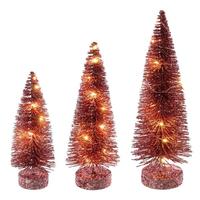 Vickerman 8/10/12" Rose Gold Brush Clear Lights Artificial Christmas Tree