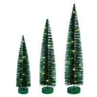 Vickerman 16/20/24" Green Bottle Brush Clear Lights Artificial Christmas Tree