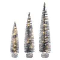 Vickerman 16/20/24" Silver Bottle Brush Clear Lights Artificial Christmas Tree