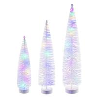 Vickerman 16/20/24" White Bottle Brush Multi-Color Lights Artificial Christmas Tree