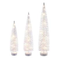 Vickerman 16/20/24" White Bottle Brush Clear Lights Artificial Christmas Tree