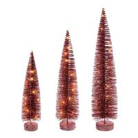 Vickerman 16/20/24" Rose Gold Brush Clear Lights Artificial Christmas Tree