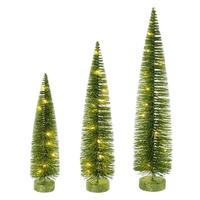 Vickerman 16/20/24" Lime Bottle Brush Clear Lights Artificial Christmas Tree