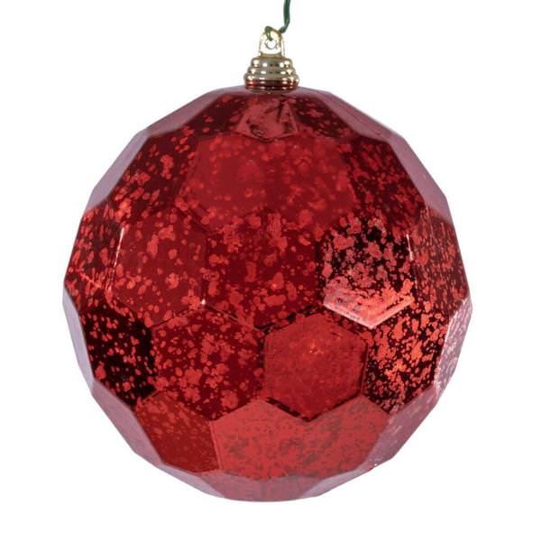 4.75" Red Mirror Mercury Christmas Ornament (4 Pack)