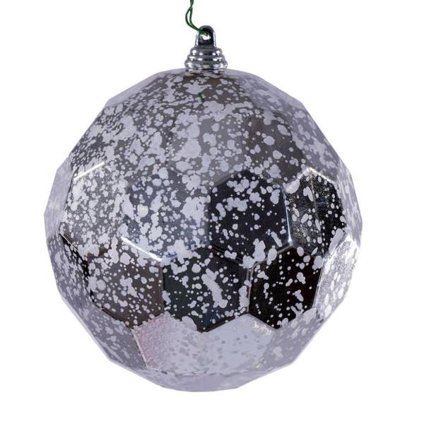 4.75" Silver Honeycomb Mercury Christmas Ornament (4 Pack)