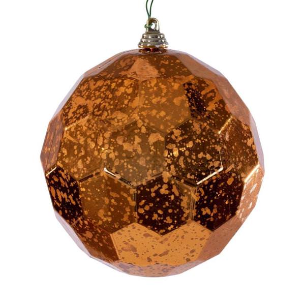 4.75" Burnish Orange Honeycomb Mercury Christmas Ornament (4 Pack)