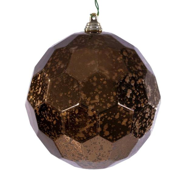 4.75" Mocha Diamond Mercury Christmas Ornament (4 Pack)