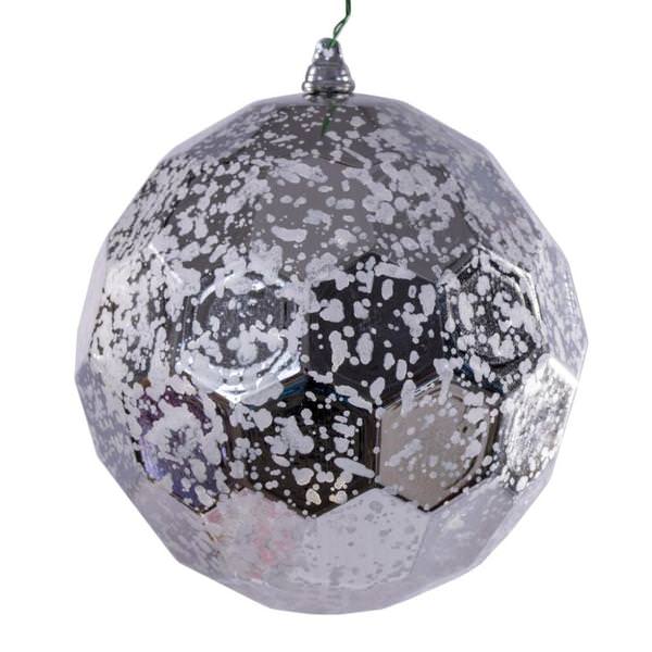 6" Silver Honeycomb Mercury Christmas Ornament (2 Pack)