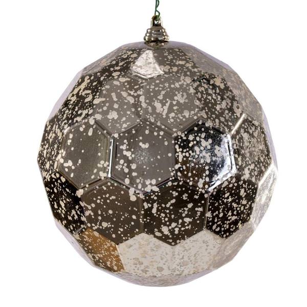 6" Champagne Honeycomb Mercury Christmas Ornament (2 Pack)