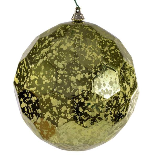 6" Lime Honeycomb Mercury Christmas Ornament (2 Pack)