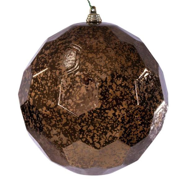 6" Mocha Honeycomb Mercury Christmas Ornament (2 Pack)