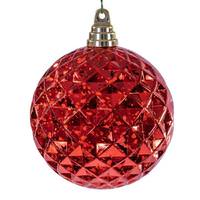 Vickerman 4.75" Red Diamond Mercury Christmas Ornament (4 Pack)