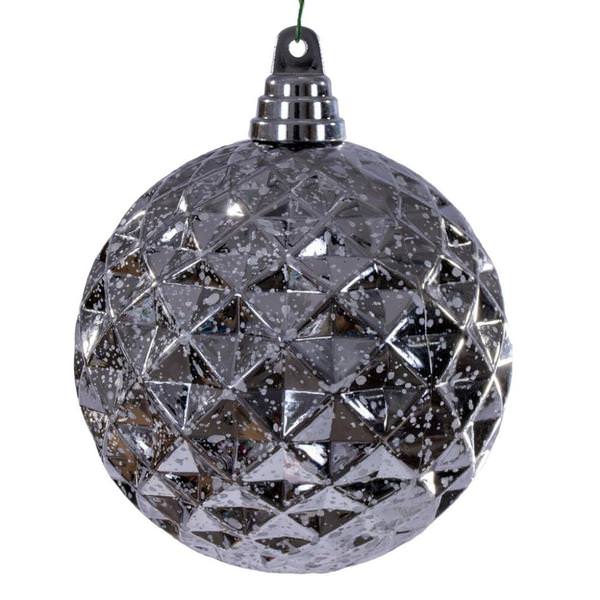 4.75" Silver Diamond Mercury Christmas Ornament (4 Pack)