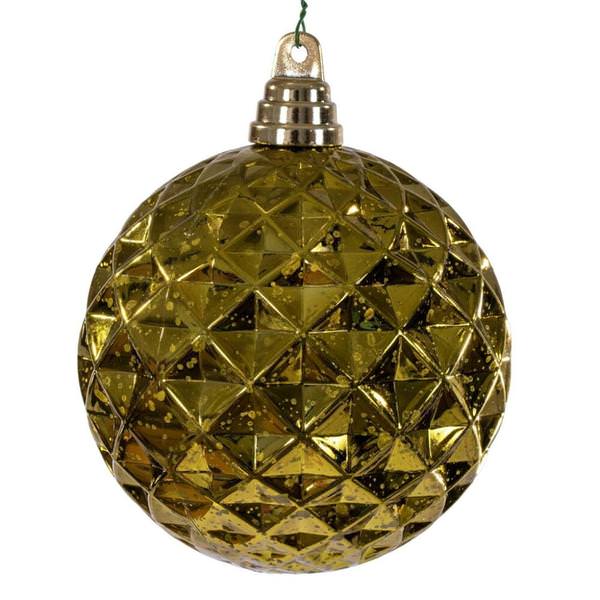4.75" Olive Diamond Mercury Christmas Ornament (4 Pack)