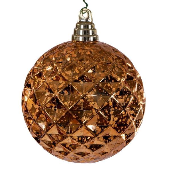 4.75" Burnish Orange Diamond Mercury Christmas Ornament (4 Pack)