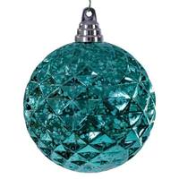 Vickerman 4.75" Teal Diamond Mercury Christmas Ornament (4 Pack)