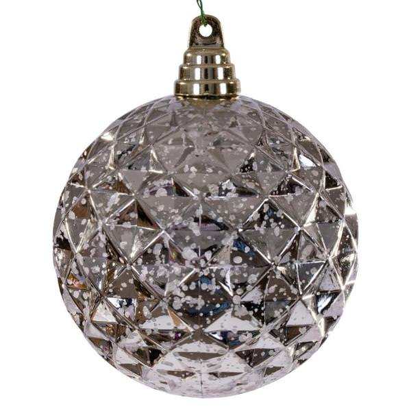 4.75" Oat Diamond Mercury Christmas Ornament (4 Pack)